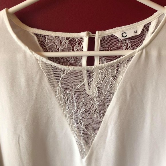 Cubus White Elegant Shirt With Lace - Picture 3 of 8